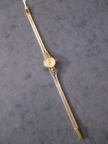Bracelet-montre de dame en or 18k et brillants,...