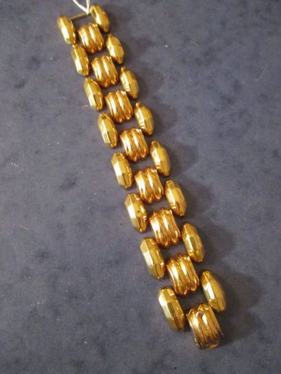 Bracelet tank en or jaune 18k, pds : 57 ...