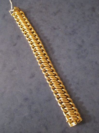 Bracelet à maillons creux en or jaune 18k,...