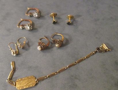 Lot en or jaune 18k : une gourmette (pds...