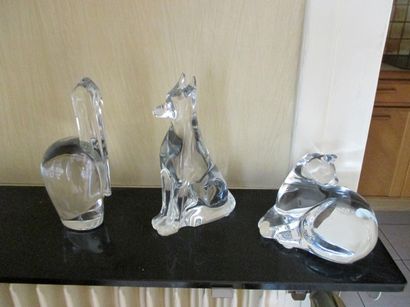 BACCARAT trois sujets chat, chine et cig...