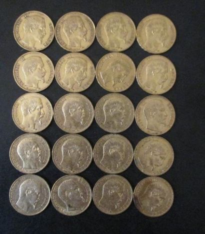 Vingt pièces de 20 FF en or