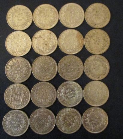 Vingt pièces de 20 FF en or