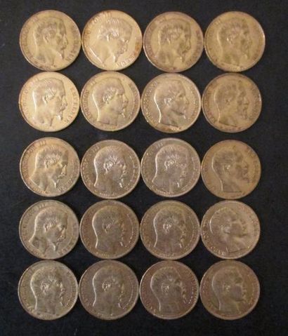 Vingt pièces de 20 FF en or