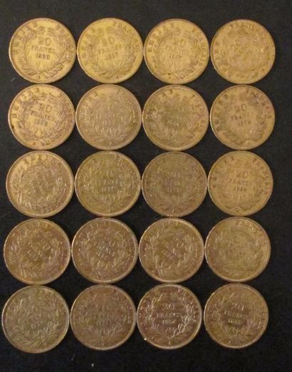 Vingt pièces de 20 FFen or