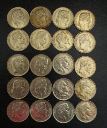 Vingt pièces de 20 FF en or