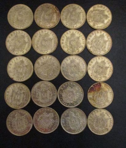 Vingt pièces de 20 FF en or