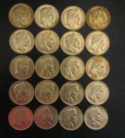 Vingt pièces de 20 FF en or