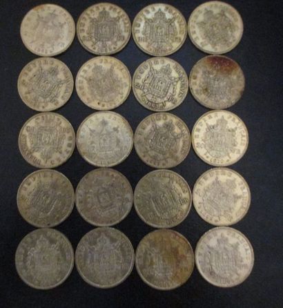 Vingt pièces de 20 FF en or