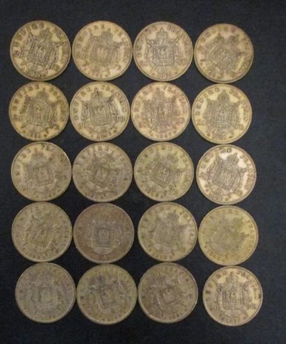 Vingt pièces de 20 FF en or
