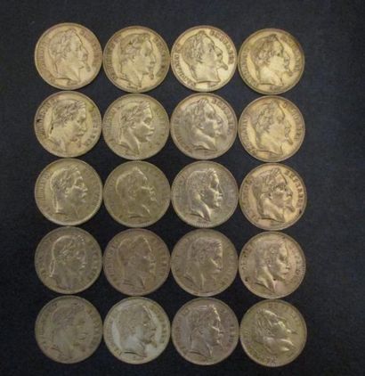 Vingt pièces de 20 FF en or