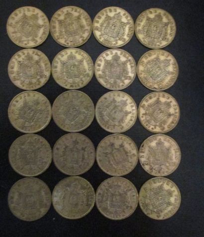 Vingt pièces de 20 FF en or