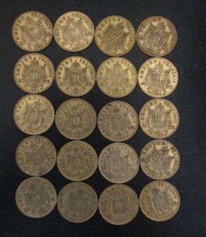 Vingt pièces de 20 FF en or