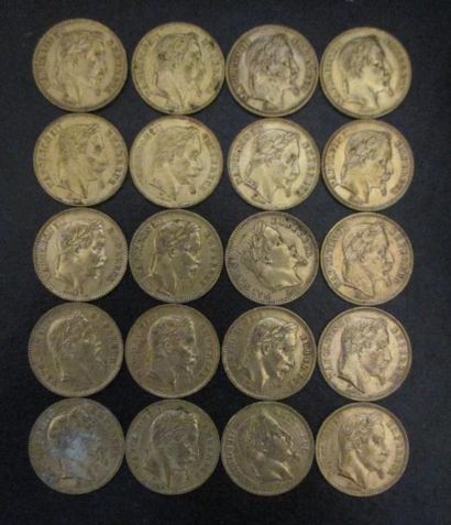 Vingt pièces de 20 FF en or