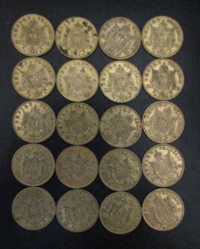 Vingt pièces de 20 FF en or