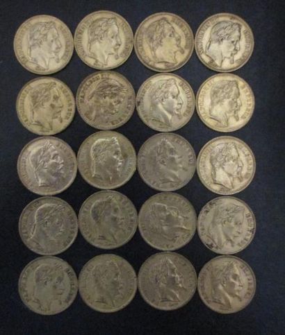 Vingt pièces de 20 FF en or