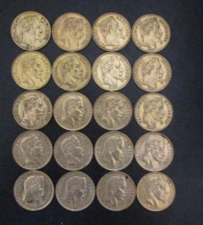 Vingt pièces de 20 FF en or