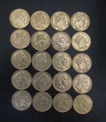 Vingt pièces de 20 FF en or