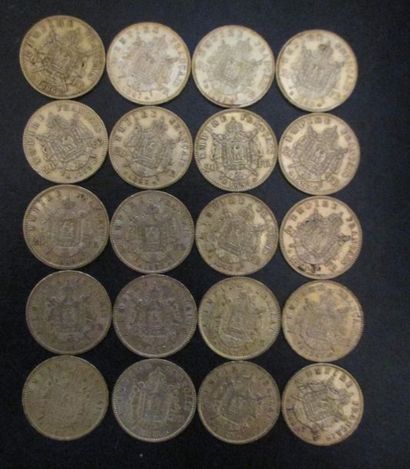 Vingt pièces de 20 FF en or