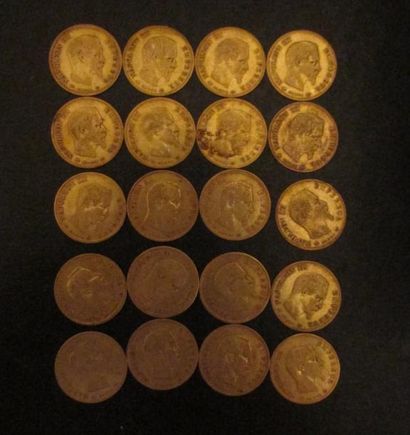 Vingt pièces de 10 FF en or