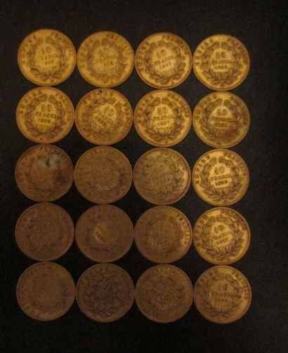 Vingt pièces de 10 FF en or