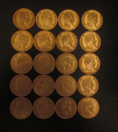 Vingt pièces de 10 FF en or