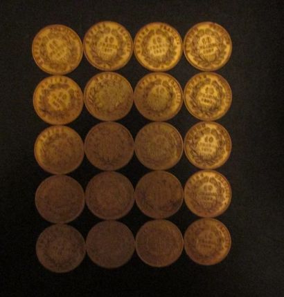 Vingt pièces de 10 FF en or