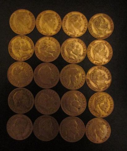 Vingt pièces de 10 FF en or