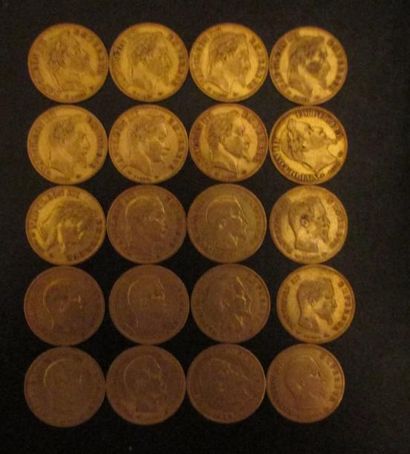 Vingt pièces de 10 FF en or