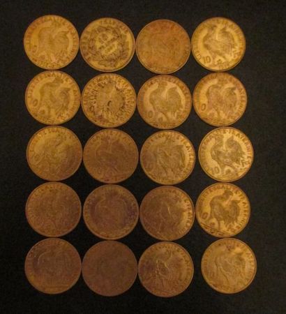 Vingt pièces de 10 FF en or