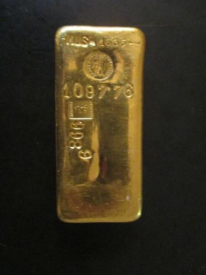 Lingot en or, pds 998,9 g., n°109776 et 1636...