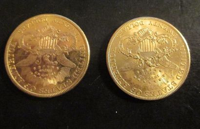 Deux pièces de 20 $ en or 1898, 1904