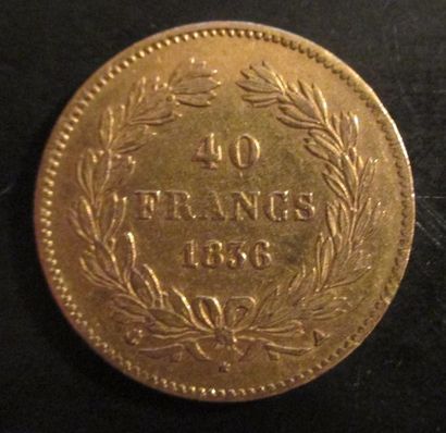 Une pièce de 40 FF en or 1836