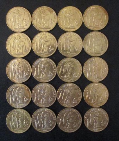 Vingt pièces de 20 FF en or