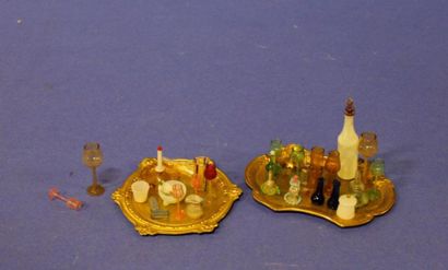Lustre miniature en verre (accidents) et...