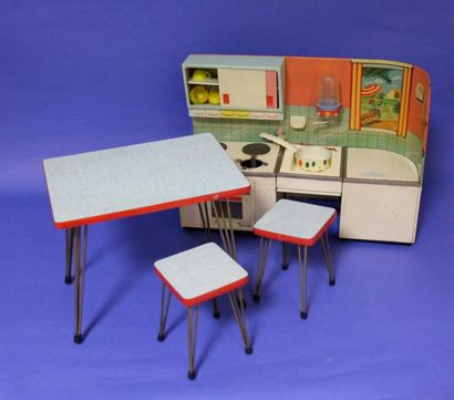Mobilier de poupée comprenant une cuisine,...