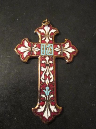 Croix en métal émaillé L : 10 cm