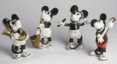 MICKEY MOUSE Ensemble de 4 figurines en porcelaine...