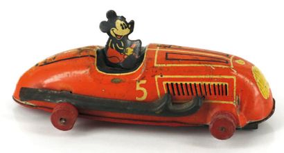 MICKEY MOUSE Petit jouet en métal lithographié,...