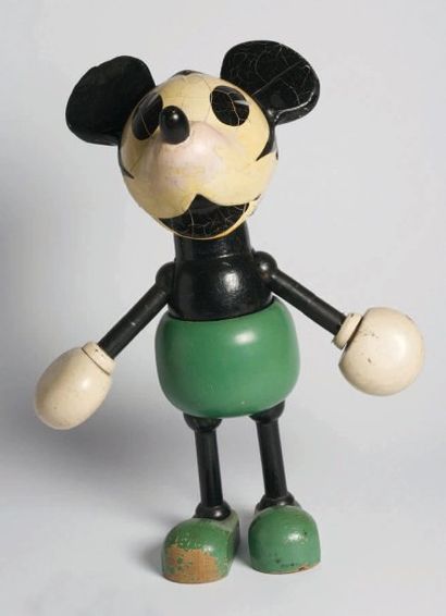 MICKEY MOUSE Figurine Mickey en bois peint....