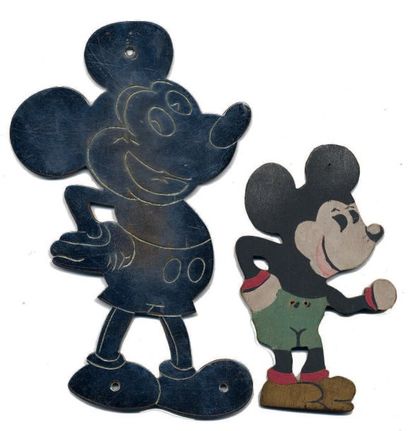 MICKEY MOUSE paire de figurines (l'une en...