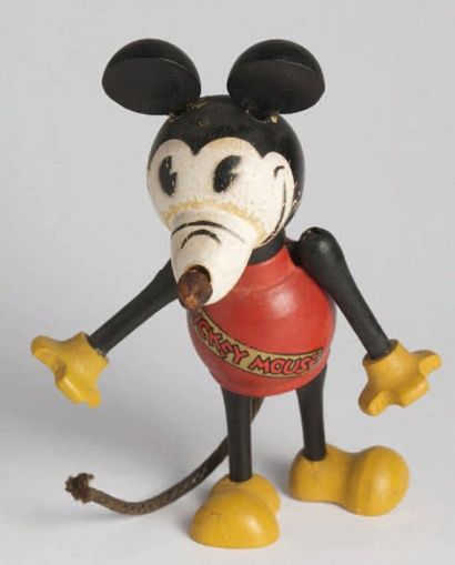MICKEY MOUSE Jouet en bois articulé, bien...
