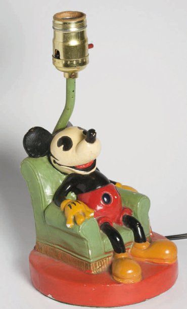 MICKEY MOUSE Lampe de bureau en plâtre peint...