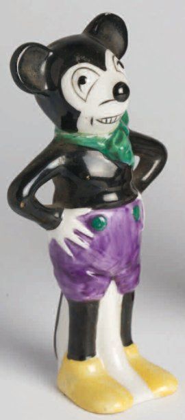 MICKEY MOUSE Figurine en porcelaine peinte...