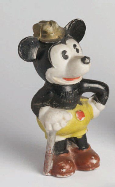 MICKEY MOUSE Figurine en faience peinte,...