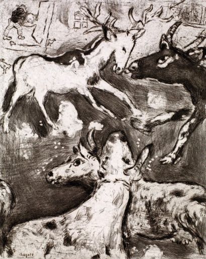 CHAGALL Marc (1887-1985)
« L'Aigle et l'escargot...