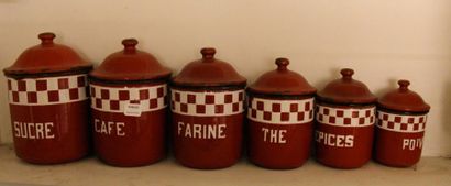 Série de pots à épices émaillés 