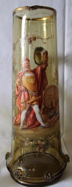 Ensemble en verre fumé à décor de pastilles...