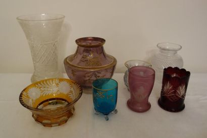 Lot de vases en verre et en cristal