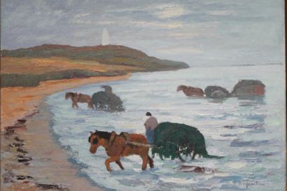 Roger ARGENTON (1908-1990) Récolte du goémon...